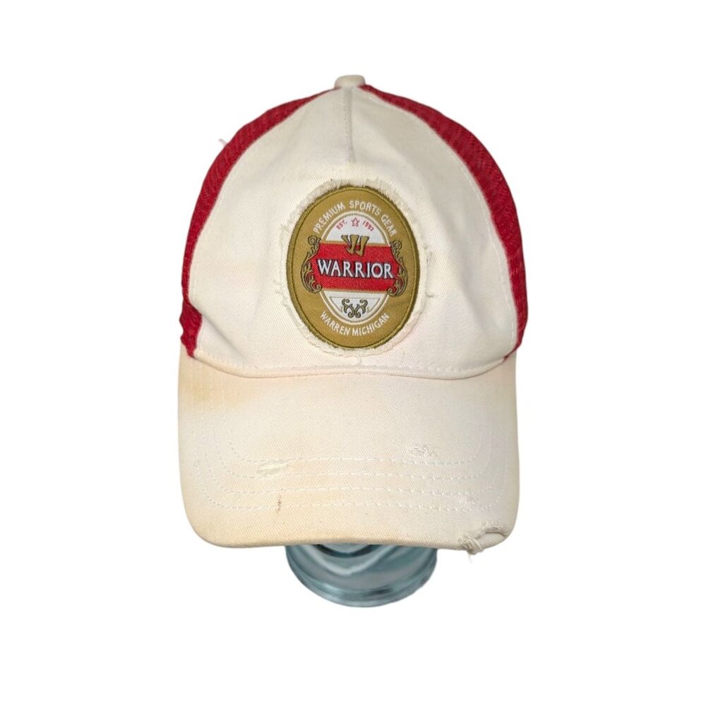 Warrior Premium Sports Gear White Red Trucker Baseball Snapback Cap Hat